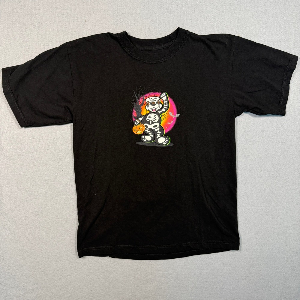 Buc-ee's Youth Large Spooky Stuff Halloween Skeleton Graphic T-Shirt Black YL
